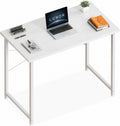 Escritorio de Ordenador LUNOR – 80 x 40 cm – Compacto – Estructura Metálica – Blanco